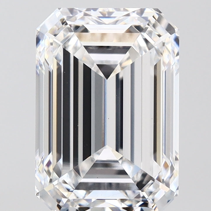 3.71 Carat Emerald Lab Diamond with  Cut Diamond in 14KT  view 1
