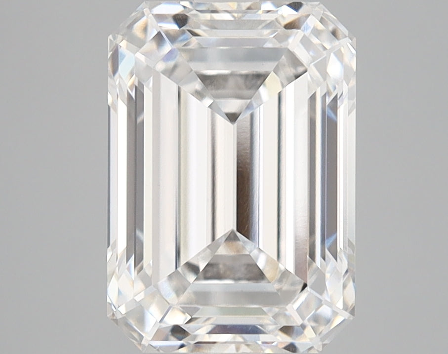 3.11 Carat Emerald Lab Diamond with  Cut Diamond in 14KT  view 1
