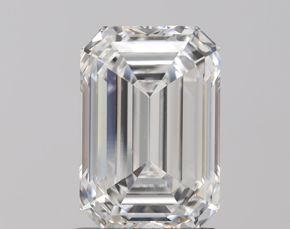 2.79 Carat Emerald Lab Diamond with  Cut Diamond in 14KT  view 1
