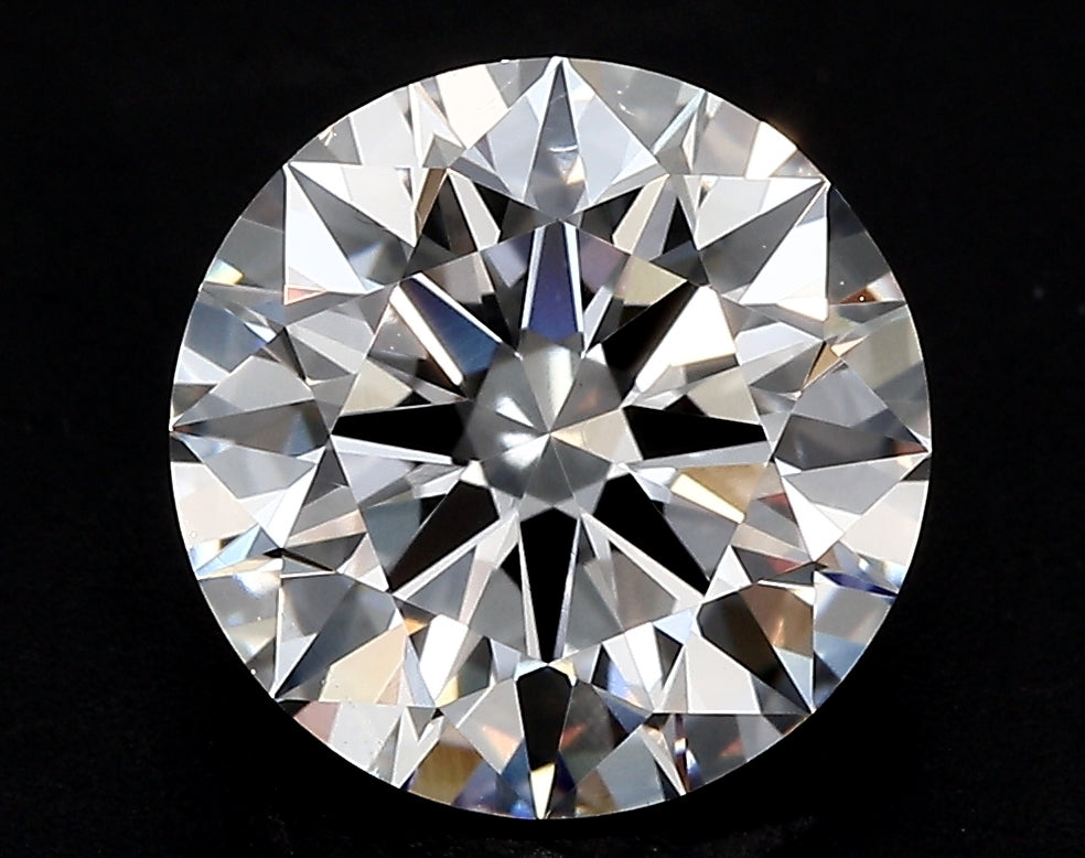 4.09 Carat Round Lab Diamond with  Cut Diamond in 14KT  view 1
