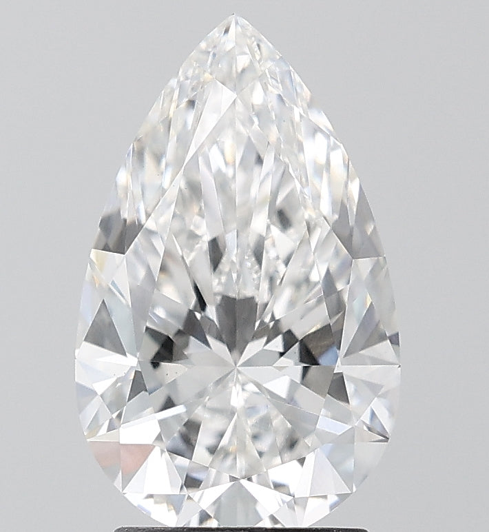 2.55 Carat Pear Lab Diamond with  Cut Diamond in 14KT  view 1

