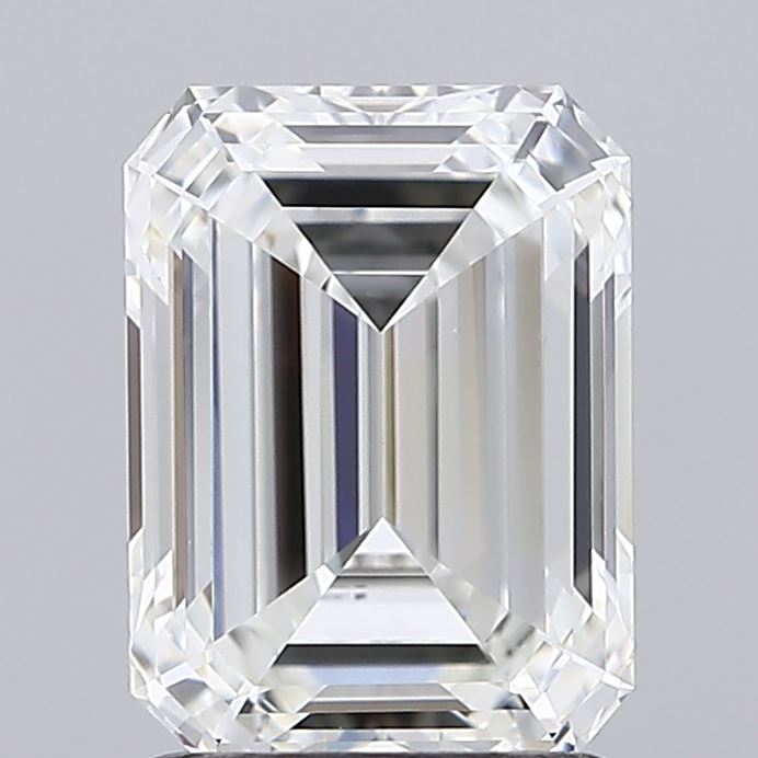 1.78 Carat Emerald Lab Diamond with  Cut Diamond in 14KT  view 1
