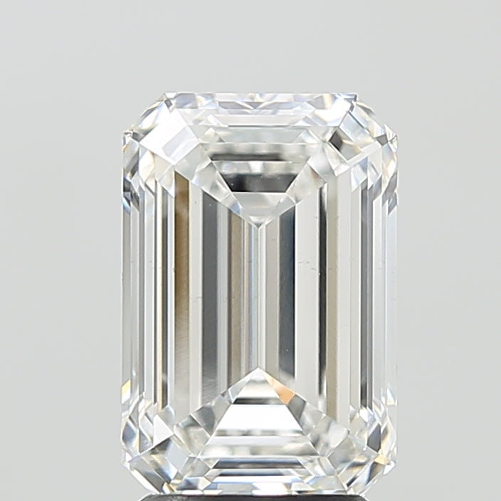 3.03 Carat Emerald Lab Diamond with  Cut Diamond in 14KT  view 1
