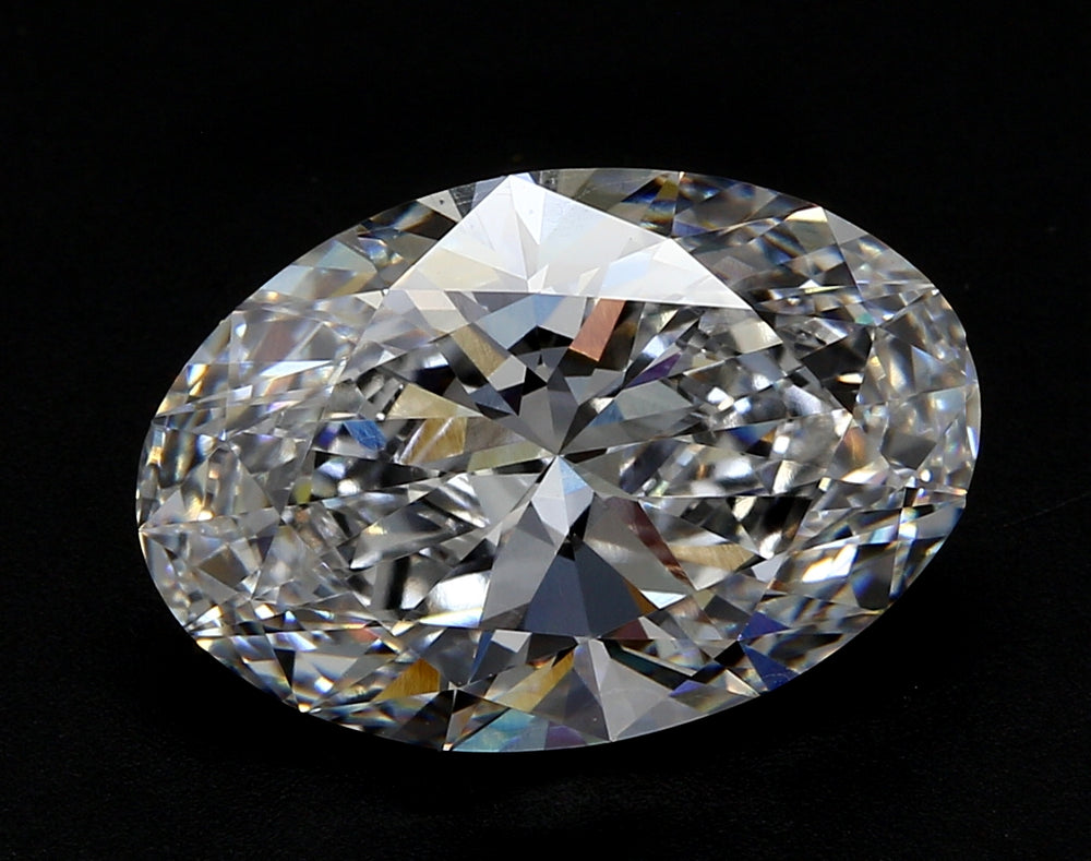 3.5 Carat Oval Lab Diamond with  Cut Diamond in 14KT  view 1
