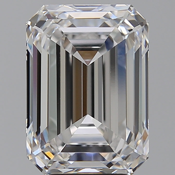 6.01 Carat Emerald Lab Diamond with  Cut Diamond in 14KT  view 1
