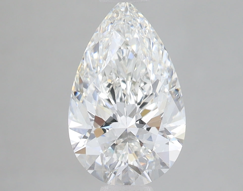 1.57 Carat Pear Lab Diamond with  Cut Diamond in 14KT  view 1
