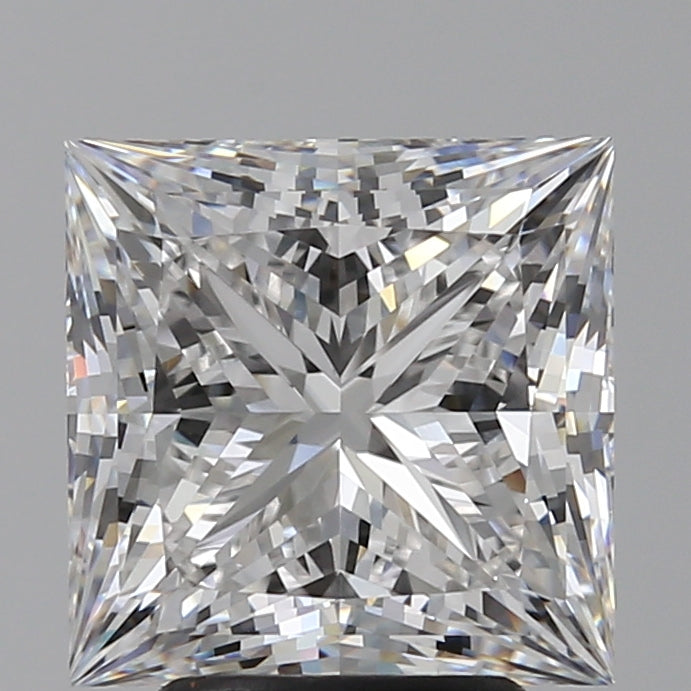 4.08 Carat Princess Lab Diamond with  Cut Diamond in 14KT  view 1
