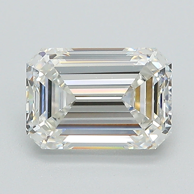 1.6 Carat Emerald Lab Diamond with  Cut Diamond in 14KT  view 1
