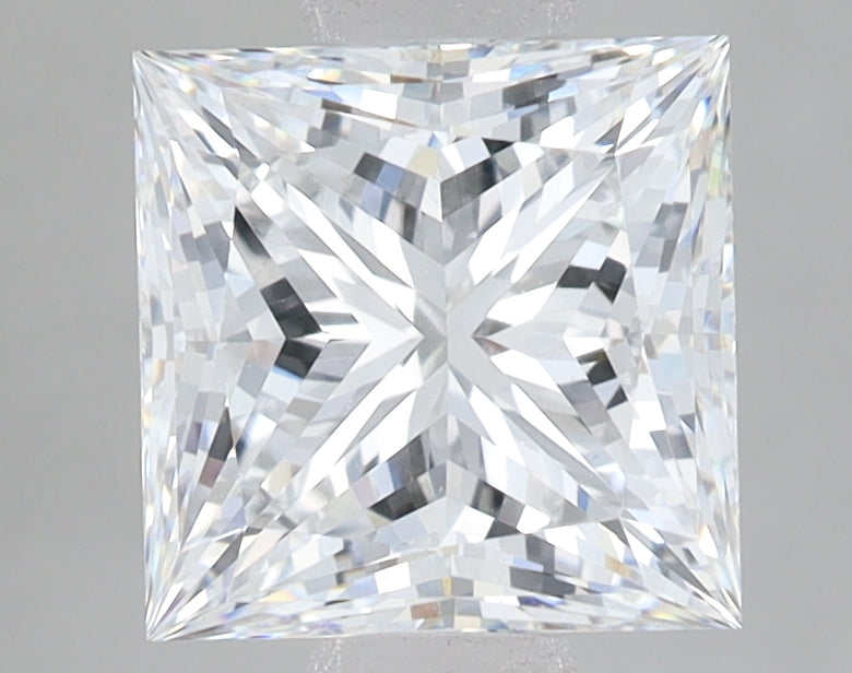 2.56 Carat Princess Lab Diamond with  Cut Diamond in 14KT  view 1
