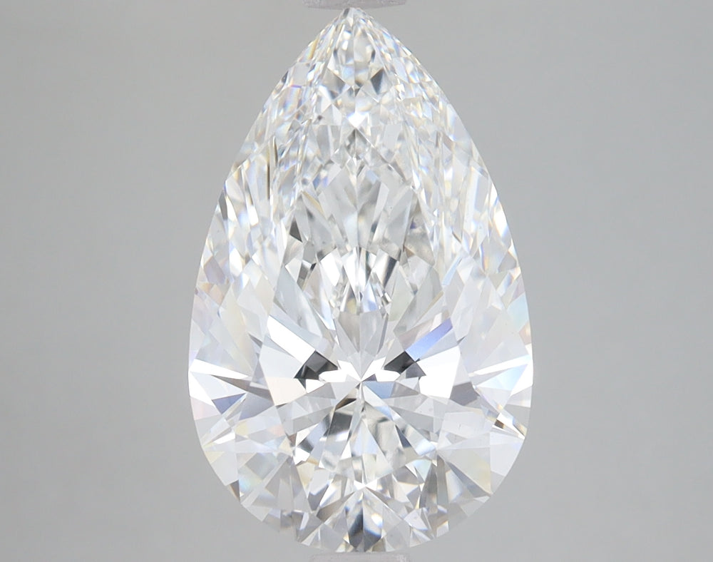 4.06 Carat Pear Lab Diamond with  Cut Diamond in 14KT  view 1
