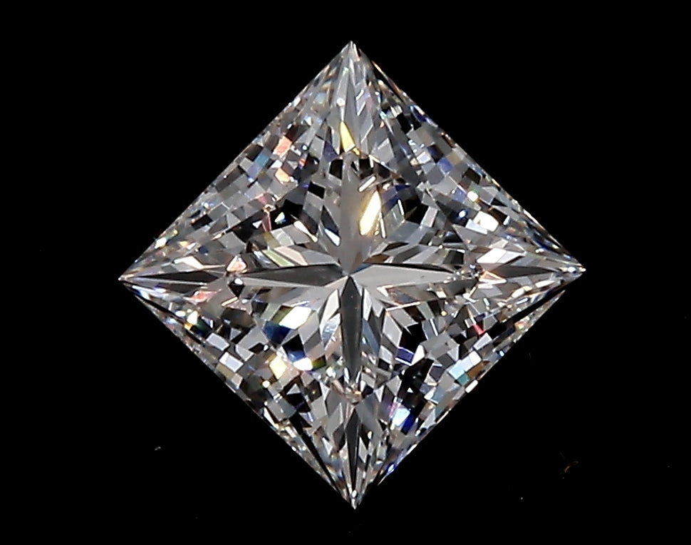 3.35 Carat Princess Lab Diamond with  Cut Diamond in 14KT  view 1
