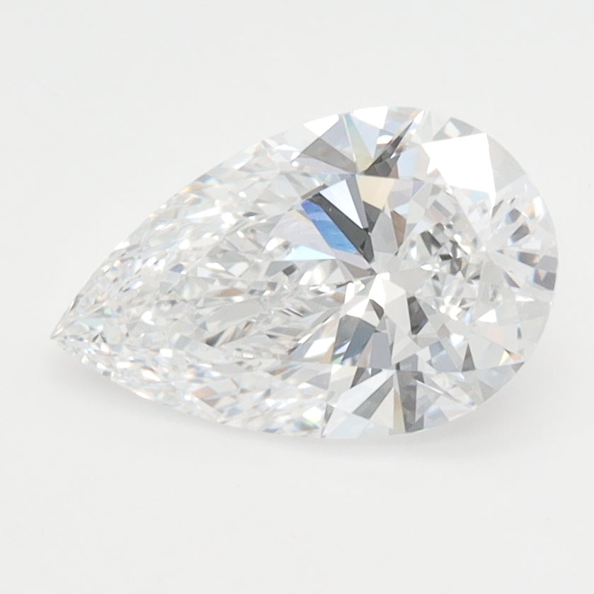 1.41 Carat Pear Lab Diamond with  Cut Diamond in 14KT  view 1
