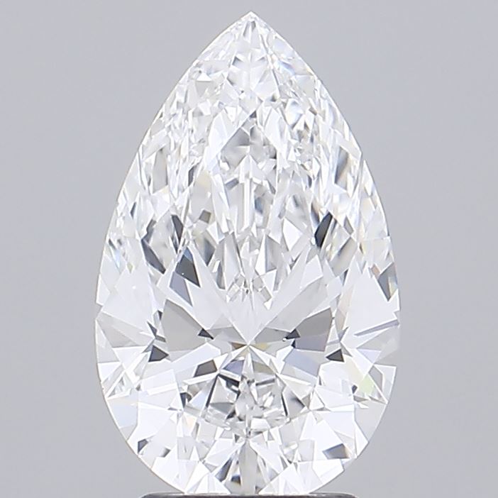 2.71 Carat Pear Lab Diamond with  Cut Diamond in 14KT  view 1
