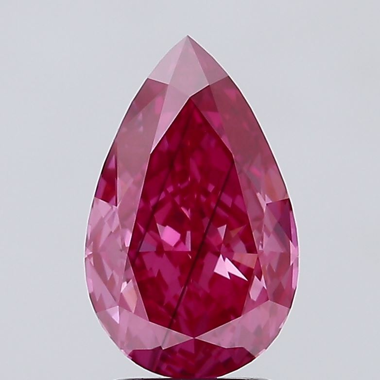 2.57 Carat Pear Lab Diamond with  Cut Diamond in 14KT  view 1
