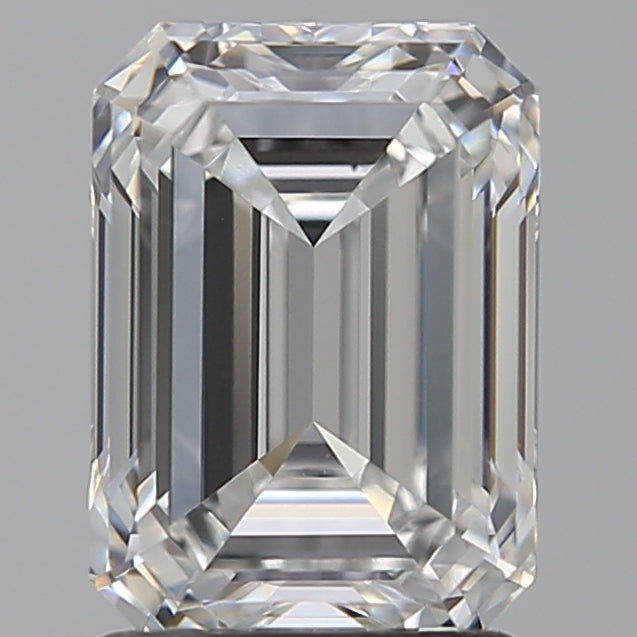 2.0 Carat Emerald Lab Diamond with  Cut Diamond in 14KT  view 1
