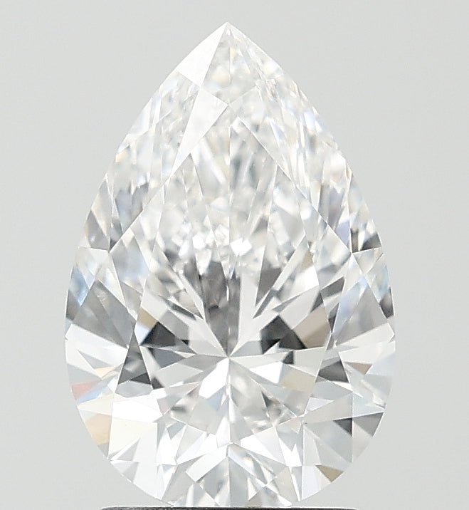2.21 Carat Pear Lab Diamond with  Cut Diamond in 14KT  view 1
