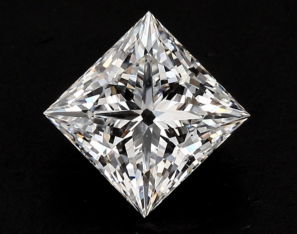 1.5 Carat Princess Lab Diamond with  Cut Diamond in 14KT  view 1
