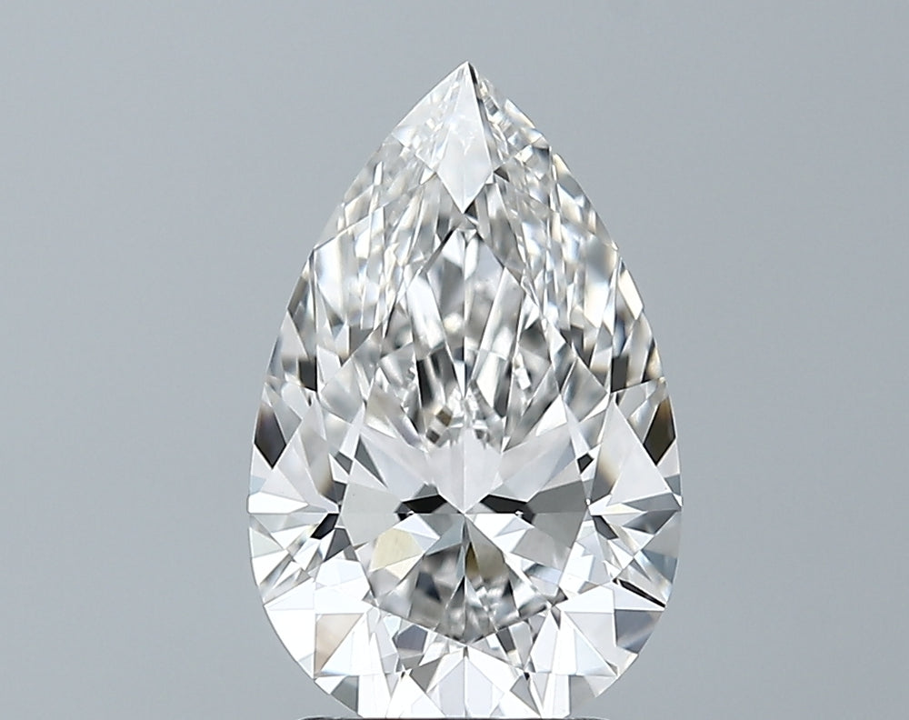 2.49 Carat Pear Lab Diamond with  Cut Diamond in 14KT  view 1
