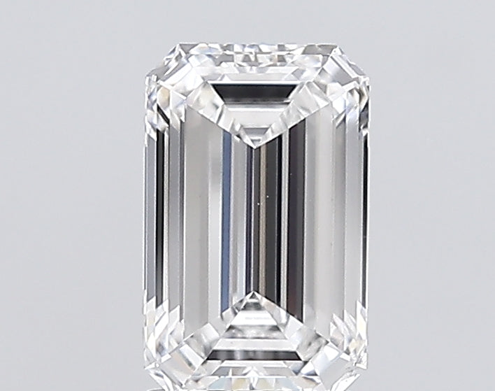 2.51 Carat Emerald Lab Diamond with  Cut Diamond in 14KT  view 1
