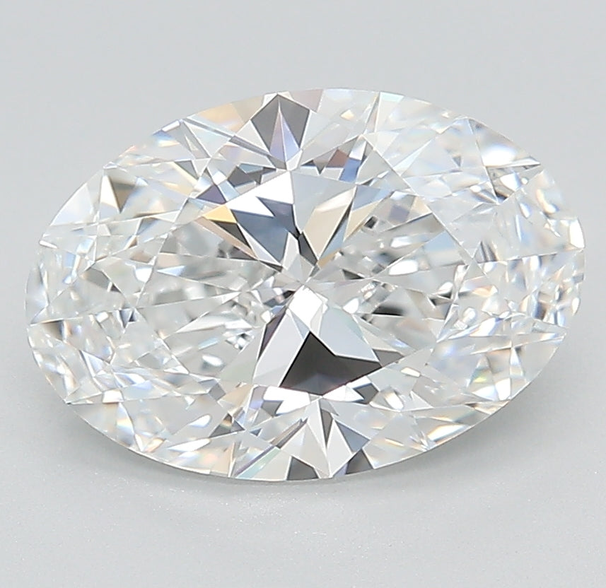 3.0 Carat Oval Lab Diamond with  Cut Diamond in 14KT  view 1
