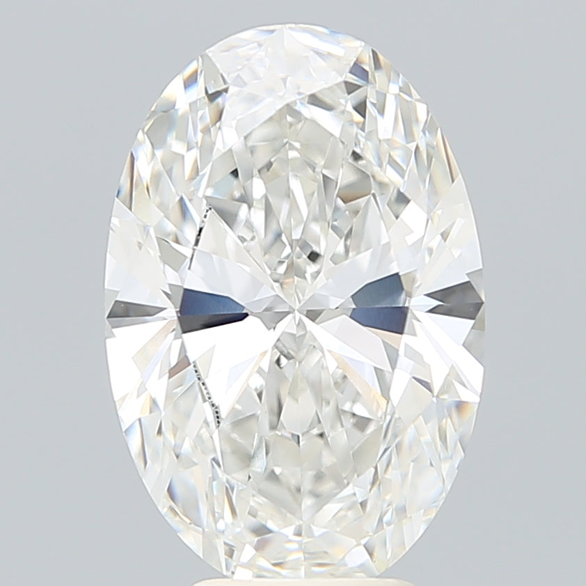 5.34 Carat Oval Lab Diamond with  Cut Diamond in 14KT  view 1

