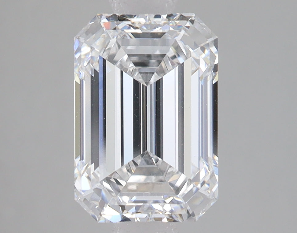 2.59 Carat Emerald Lab Diamond with  Cut Diamond in 14KT  view 1
