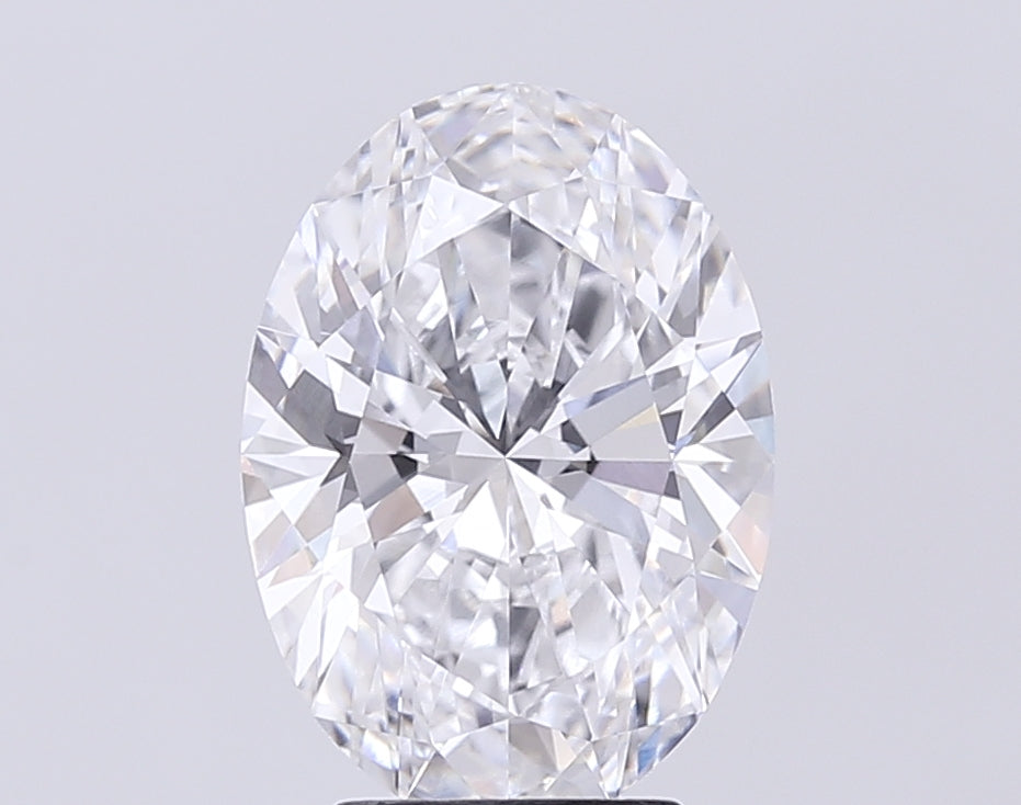 3.82 Carat Oval Lab Diamond with  Cut Diamond in 14KT  view 1

