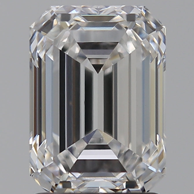 2.05 Carat Emerald Lab Diamond with  Cut Diamond in 14KT  view 1
