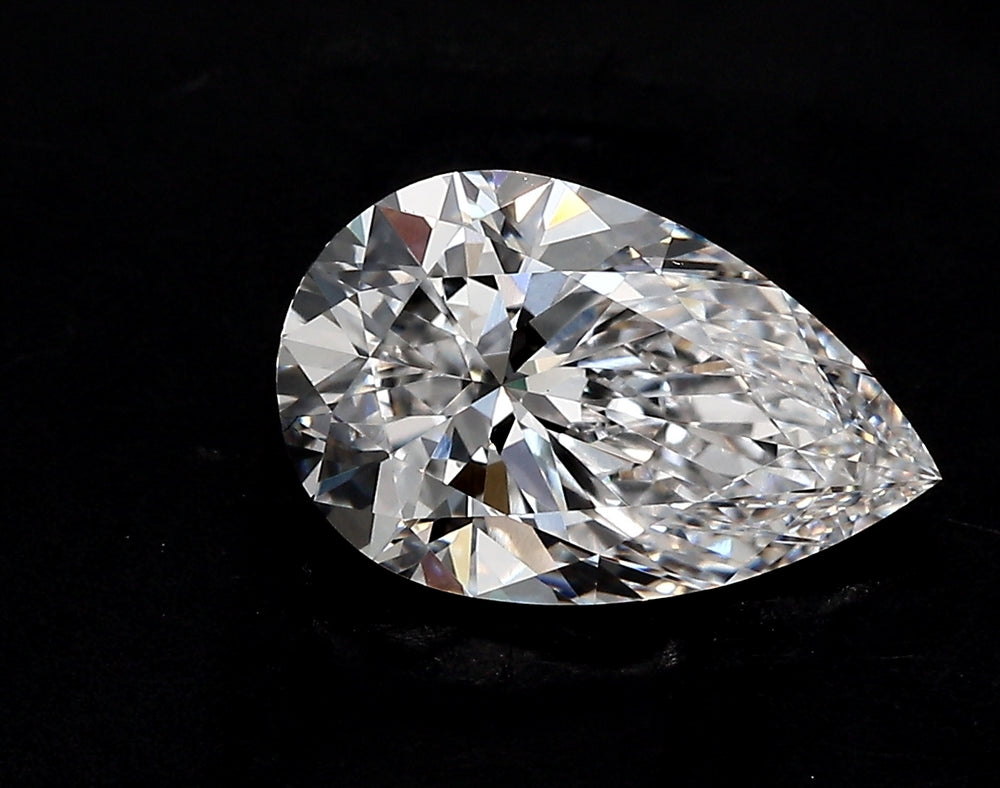 2.99 Carat Pear Lab Diamond with  Cut Diamond in 14KT  view 1
