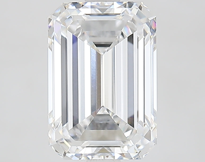 3.02 Carat Emerald Lab Diamond with  Cut Diamond in 14KT  view 1
