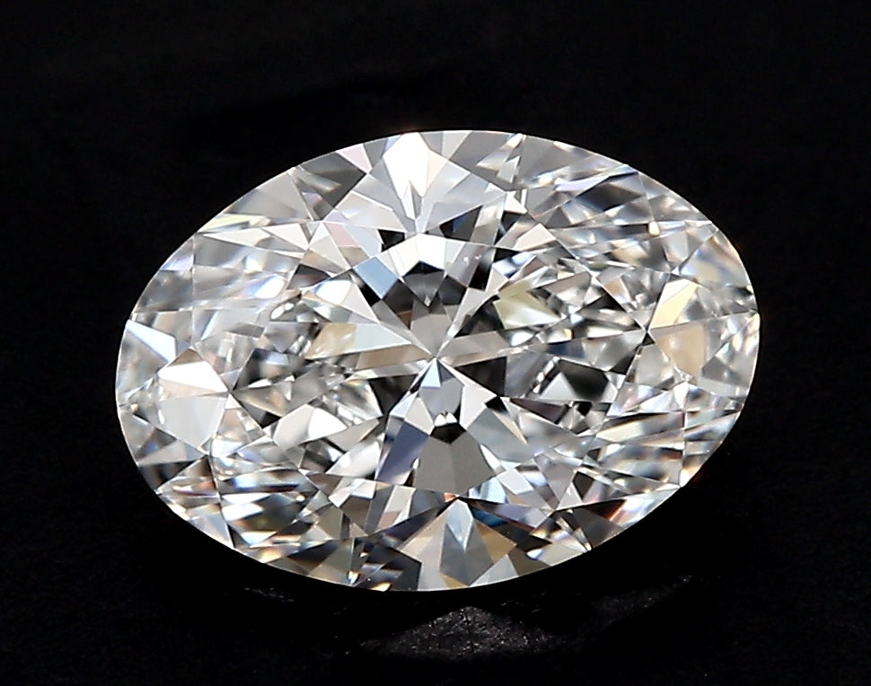 3.25 Carat Oval Lab Diamond with  Cut Diamond in 14KT  view 1
