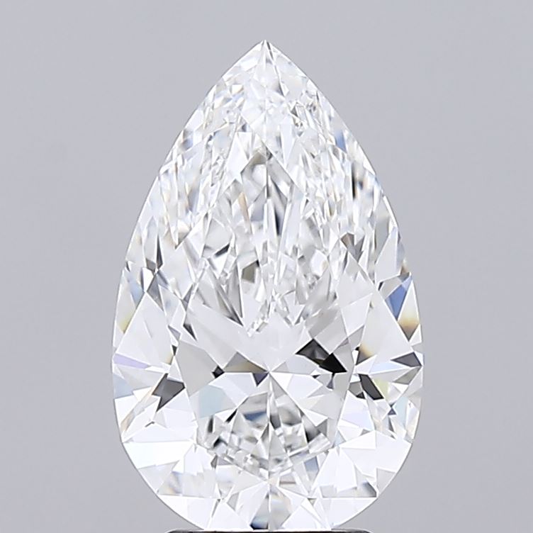 3.4 Carat Pear Lab Diamond with  Cut Diamond in 14KT  view 1
