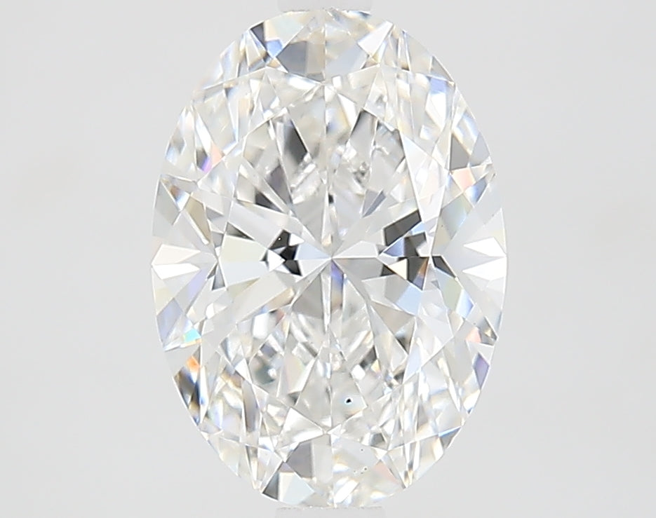 2.05 Carat Oval Lab Diamond with  Cut Diamond in 14KT  view 1
