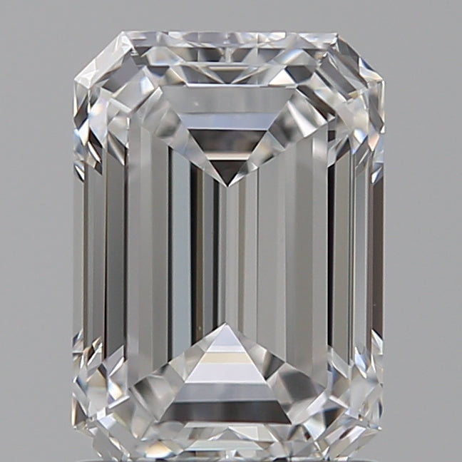 1.5 Carat Emerald Lab Diamond with  Cut Diamond in 14KT  view 1
