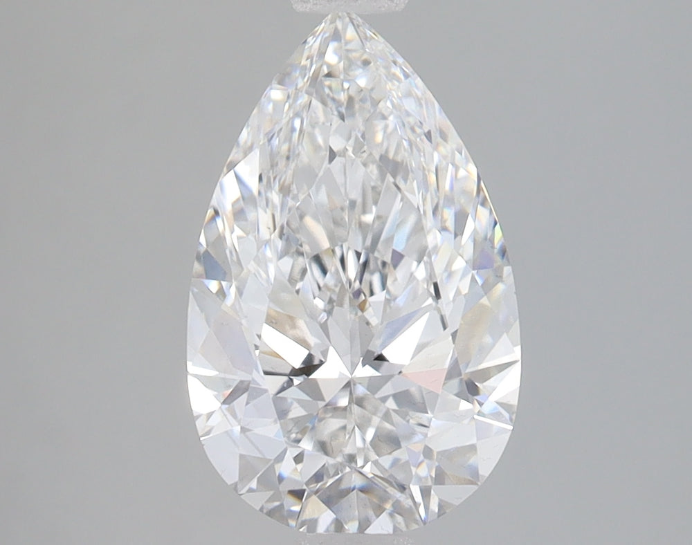 2.52 Carat Pear Lab Diamond with  Cut Diamond in 14KT  view 1
