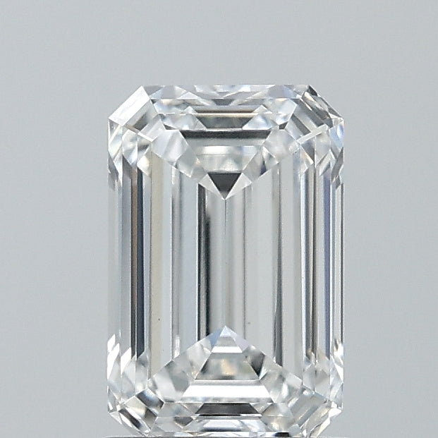 1.5 Carat Emerald Lab Diamond with  Cut Diamond in 14KT  view 1
