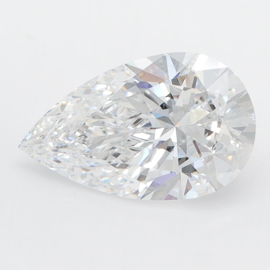 2.09 Carat Pear Lab Diamond with  Cut Diamond in 14KT  view 1
