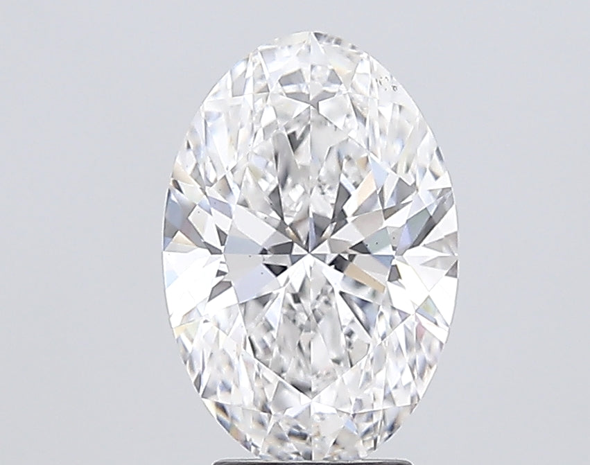4.06 Carat Oval Lab Diamond with  Cut Diamond in 14KT  view 1
