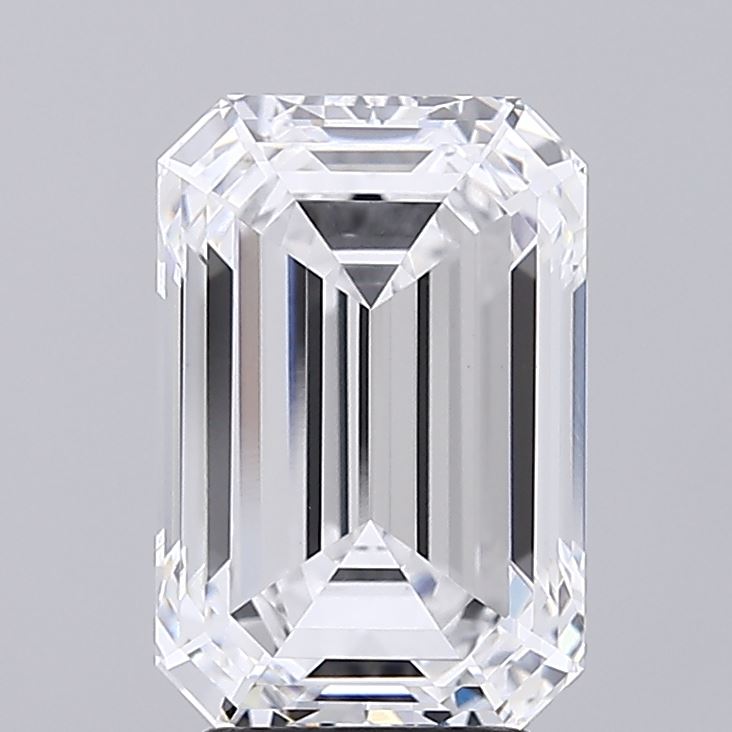 3.06 Carat Emerald Lab Diamond with  Cut Diamond in 14KT  view 1
