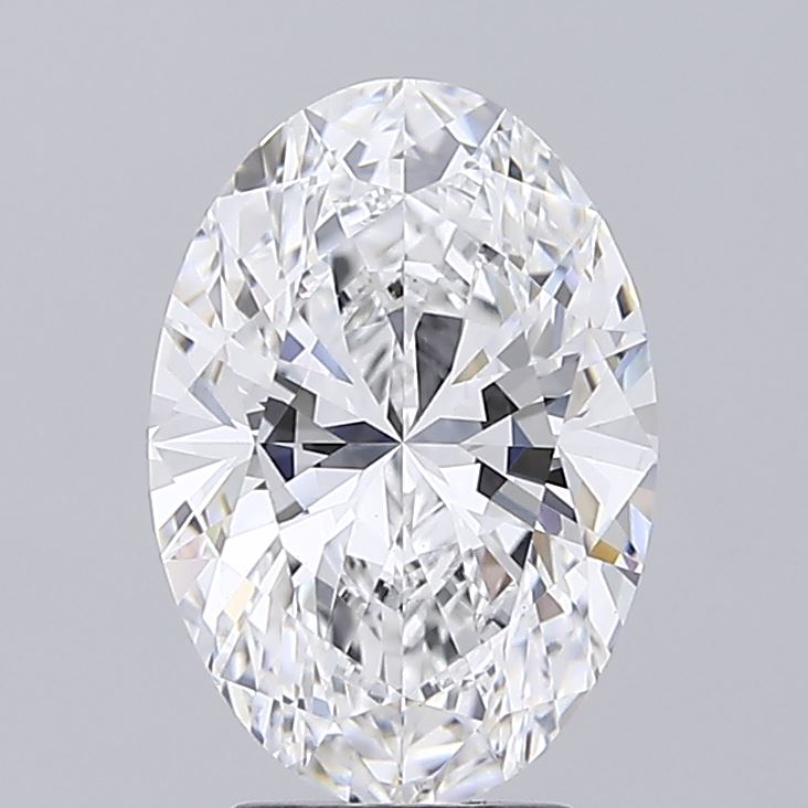 3.53 Carat Oval Lab Diamond with  Cut Diamond in 14KT  view 1
