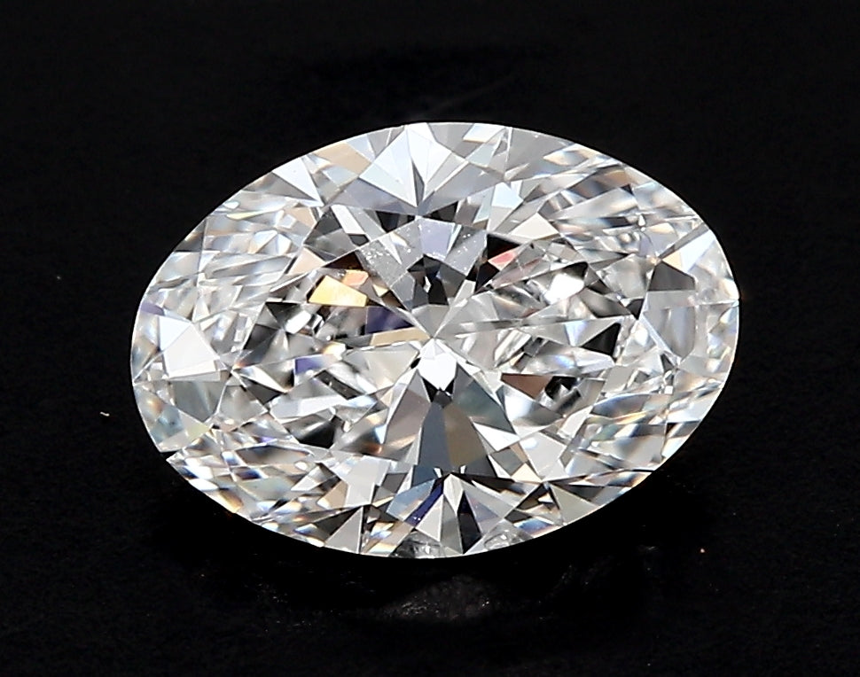 2.82 Carat Oval Lab Diamond with  Cut Diamond in 14KT  view 1
