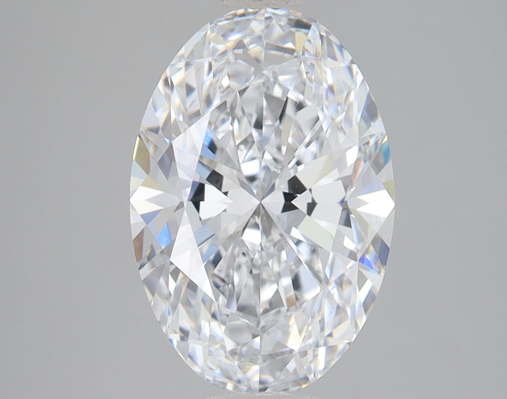 3.0 Carat Oval Lab Diamond with  Cut Diamond in 14KT  view 1
