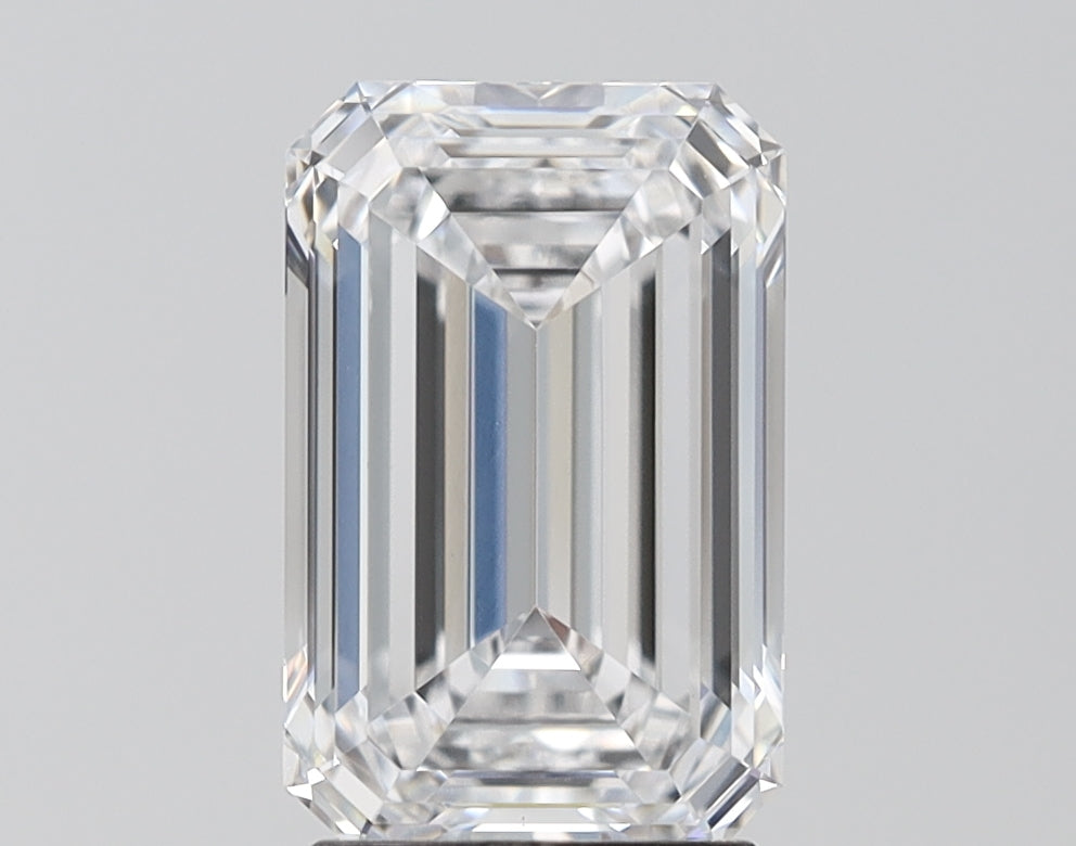 2.83 Carat Emerald Lab Diamond with  Cut Diamond in 14KT  view 1
