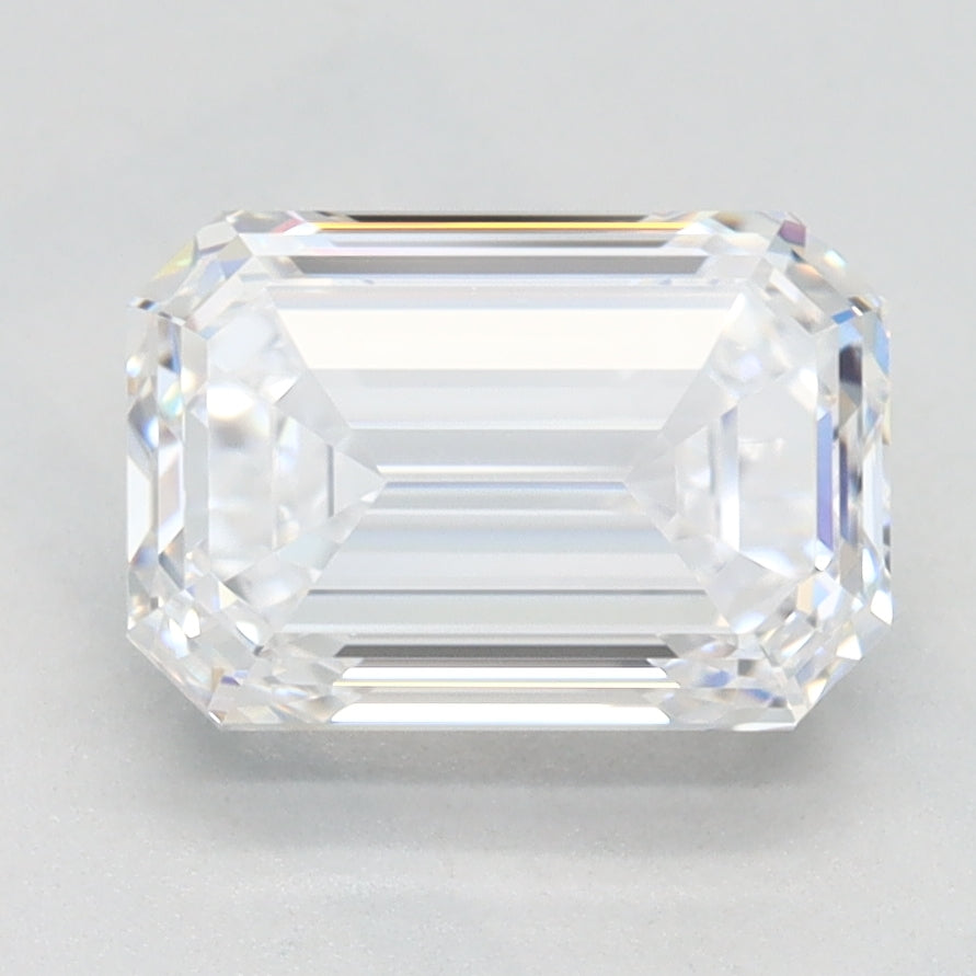2.0 Carat Emerald Lab Diamond with  Cut Diamond in 14KT  view 1
