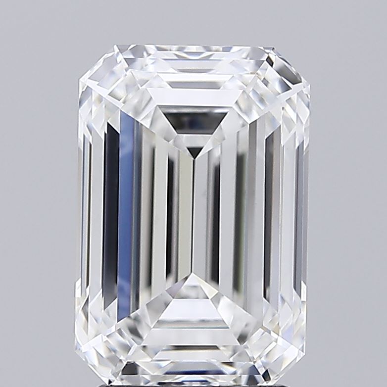2.22 Carat Emerald Lab Diamond with  Cut Diamond in 14KT  view 1

