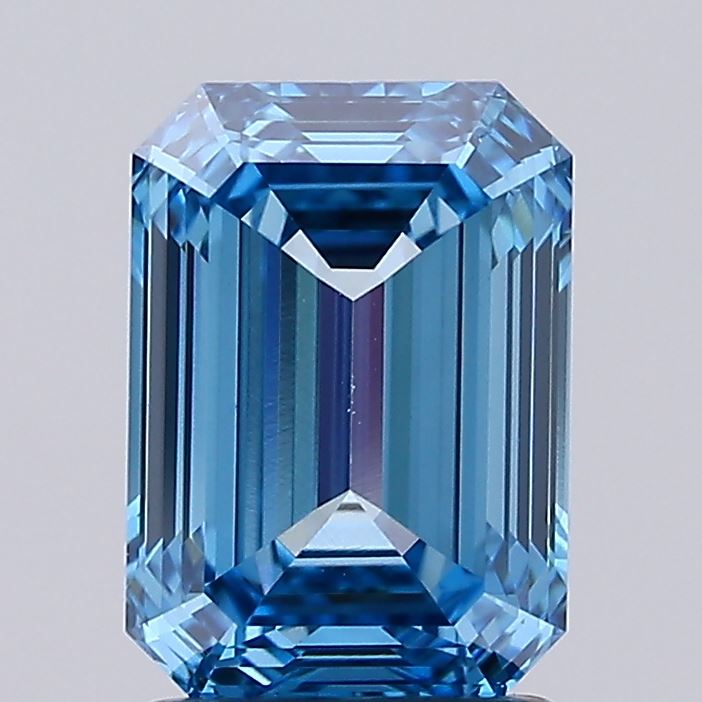 2.09 Carat Emerald Lab Diamond with  Cut Diamond in 14KT  view 1

