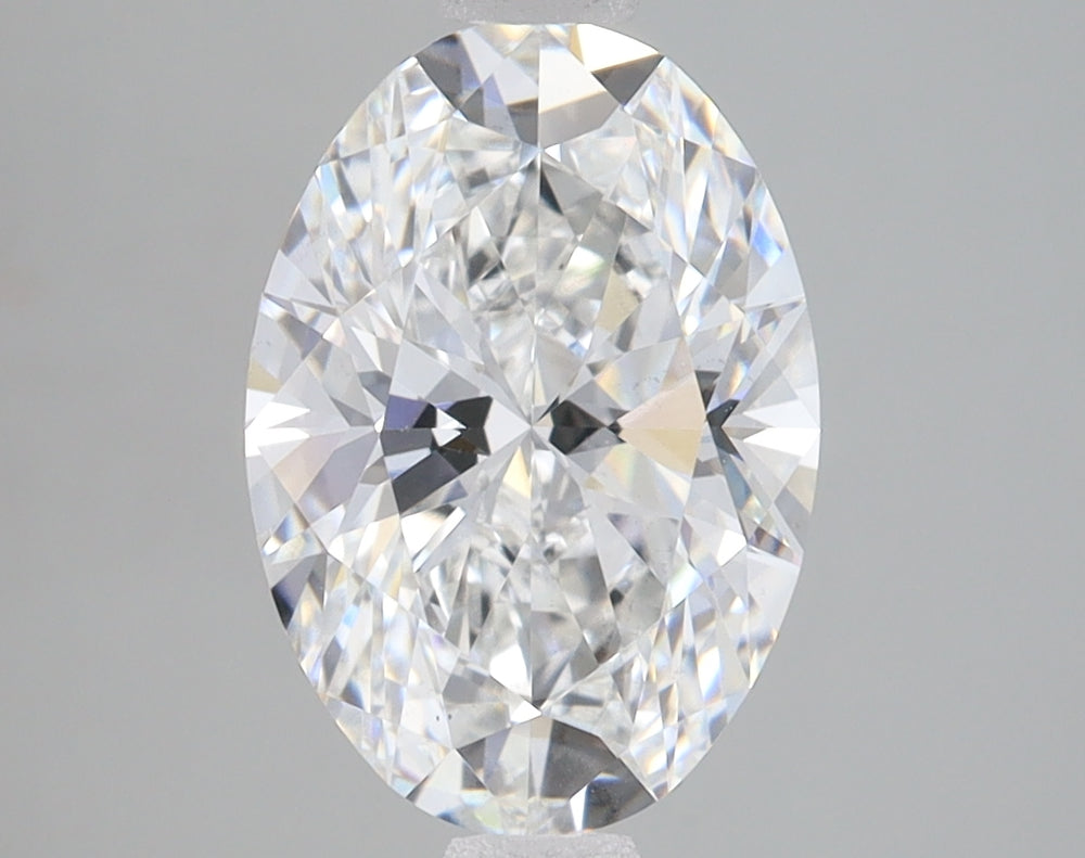 2.56 Carat Oval Lab Diamond with  Cut Diamond in 14KT  view 1
