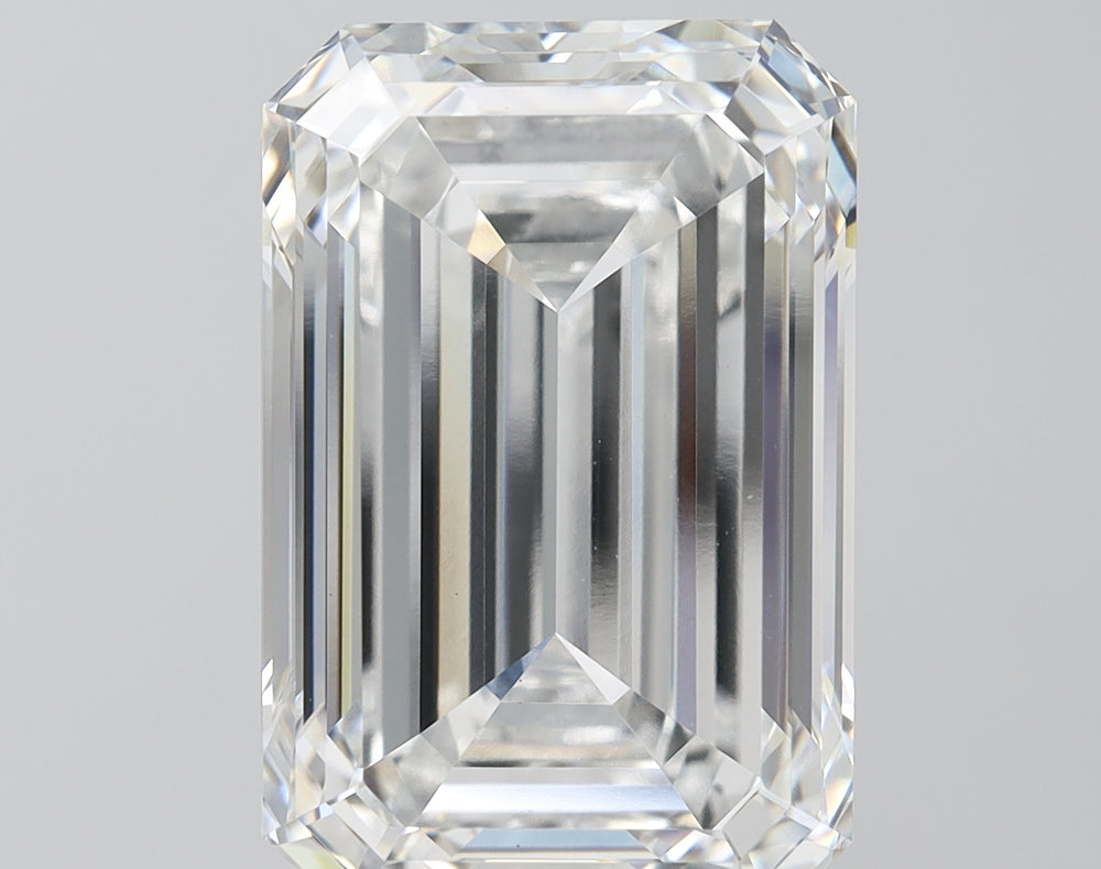 12.06 Carat Emerald Lab Diamond with  Cut Diamond in 14KT  view 1
