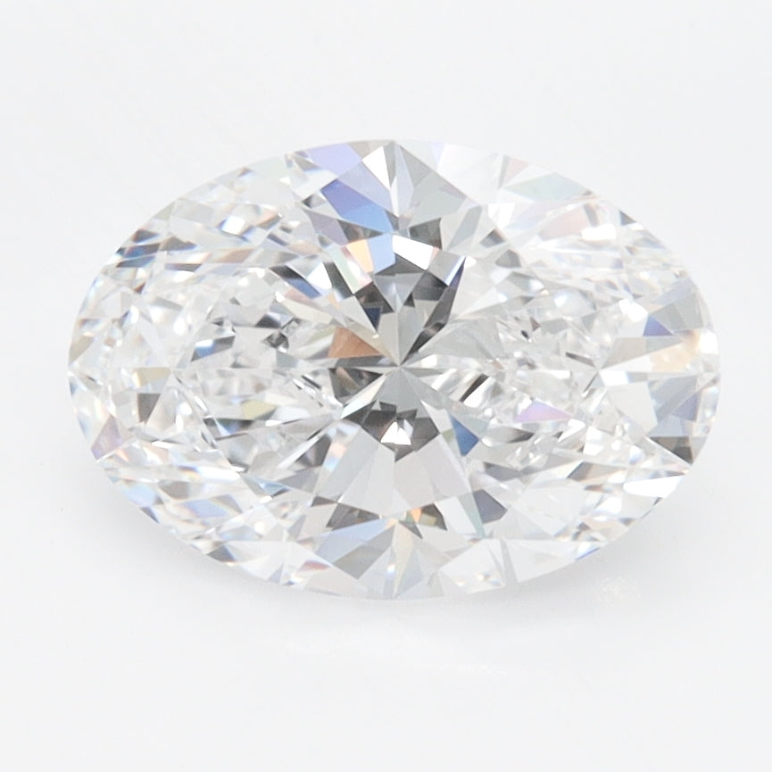 2.08 Carat Oval Lab Diamond with  Cut Diamond in 14KT  view 1
