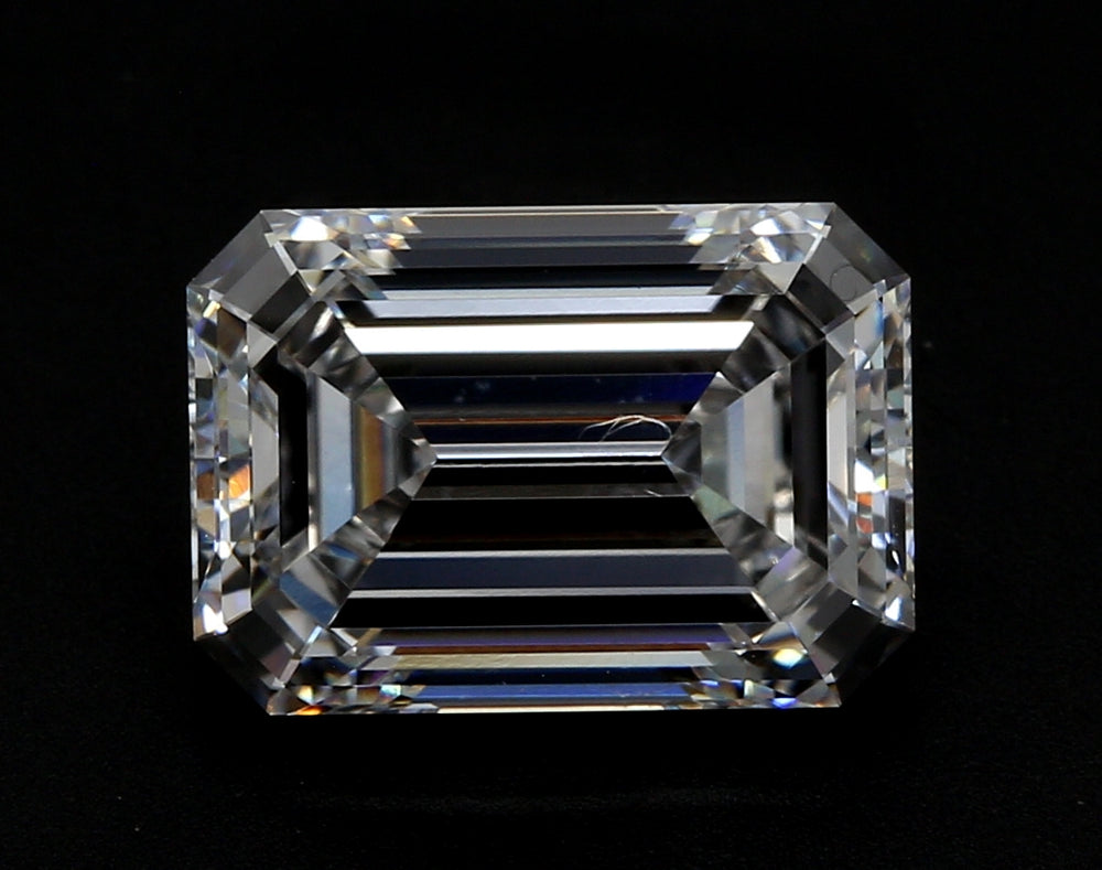 3.01 Carat Emerald Lab Diamond with  Cut Diamond in 14KT  view 1
